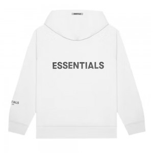 Essentials Fear of God Full Zip Up Uomo Felpa con Cappuccio Bianche | ESS-SN593316