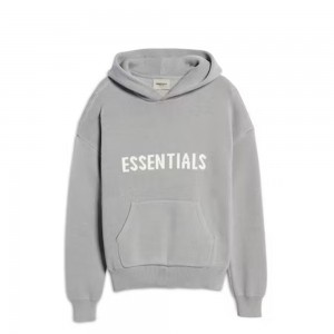 Essentials Fear of God Knit Pullover Uomo Felpa con Cappuccio Grigie | ESS-SN593307