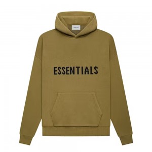 Essentials Fear of God Knit Pullover Uomo Felpa con Cappuccio Marroni | ESS-SN593308