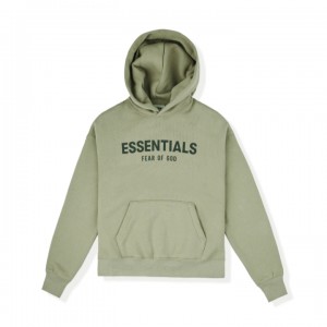 Essentials Fear of God Taupe Uomo Felpa con Cappuccio Verdi | ESS-SN593289