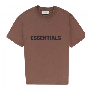 Essentials Fear of God Uomo T-shirt Marroni | ESS-SN593342