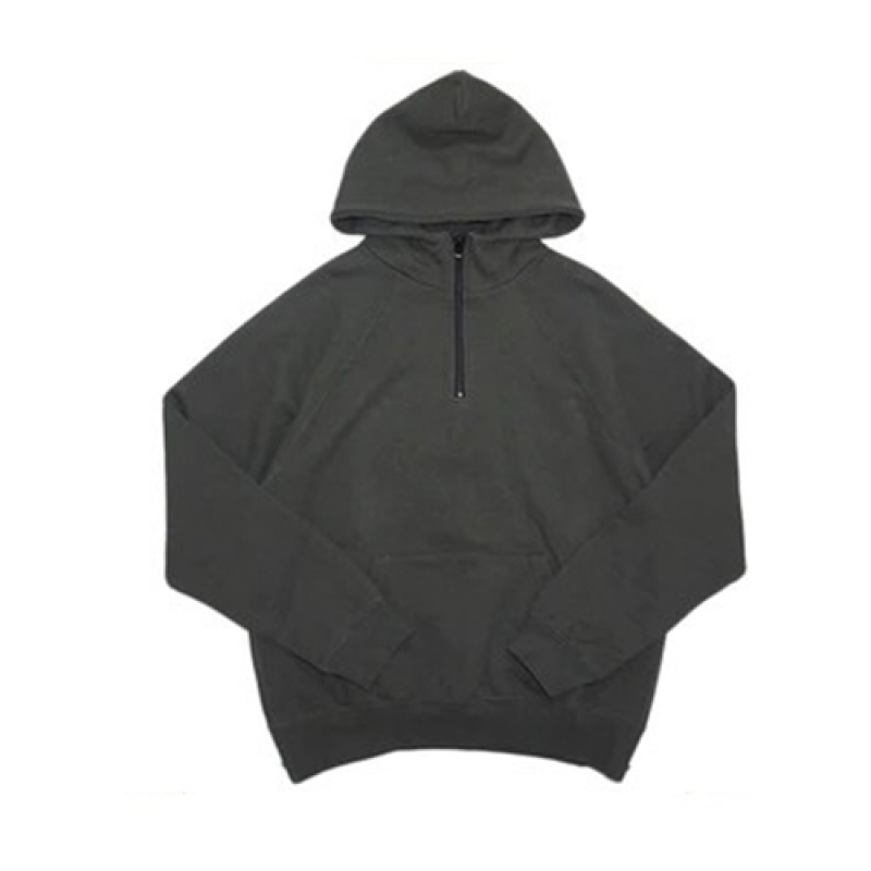 Essentials Fear of God Half Zip Uomo Felpa con Cappuccio Nere | ESS-SN593315