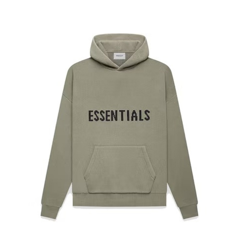 Essentials Fear of God Knit Pullover Uomo Felpa con Cappuccio Grigie Scuro | ESS-SN593306