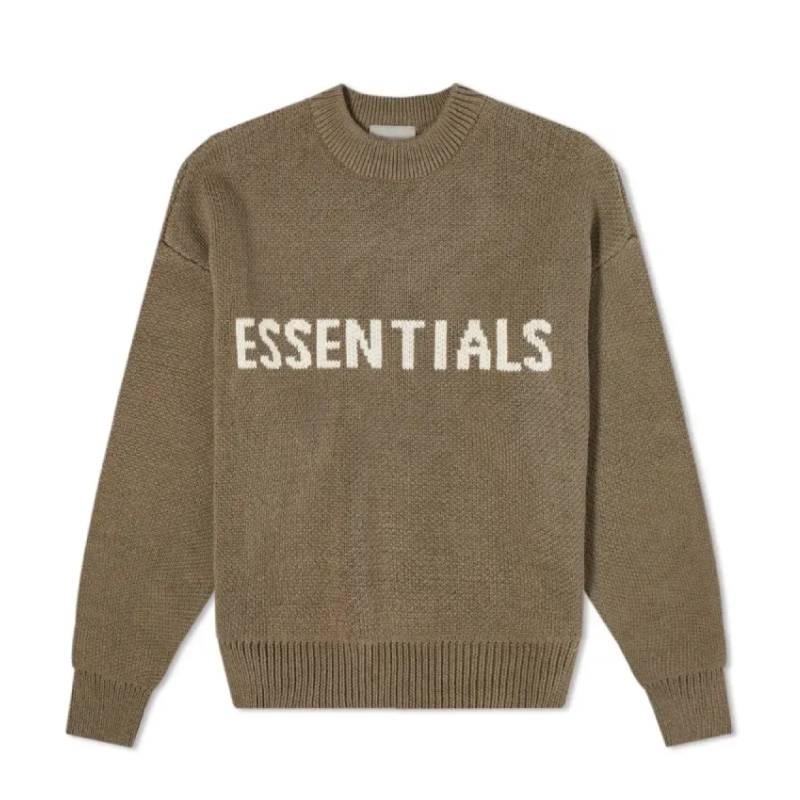 Essentials Fear of God Lavorato A Maglia Harvest Uomo Felpa Marroni | ESS-SN593360