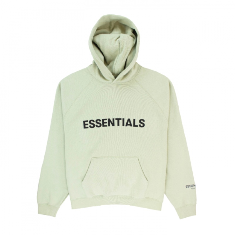 Essentials Fear of God Sage Uomo Felpa con Cappuccio Verdi Chiaro | ESS-SN593292