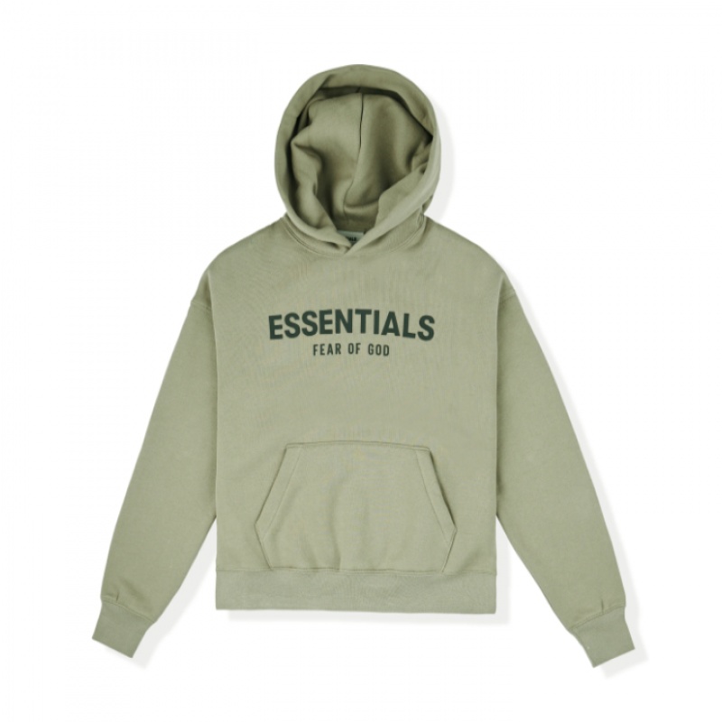 Essentials Fear of God Taupe Uomo Felpa con Cappuccio Verdi | ESS-SN593289