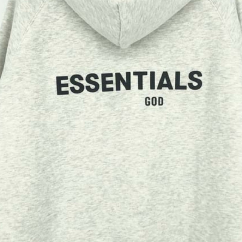 Essentials Fleeces Thick Uomo Felpa con Cappuccio Grigie Chiaro | ESS-SN593334